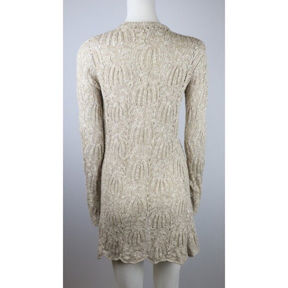 BOB TIMBERLAKE - WOMEN'S BEIGE OPEN SWING CARDIGAN SWEATER - SIZE XS - Picture 4 of 5